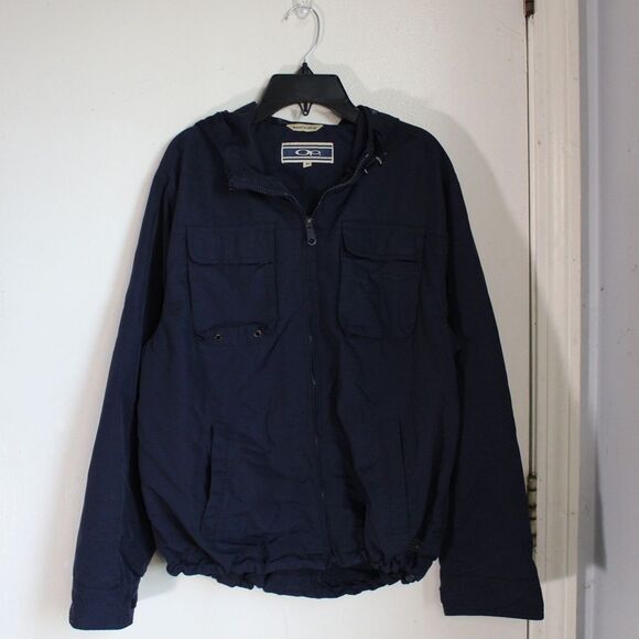 Vintage Ocean Pacific OP Navy Windbreaker Hooded Jacket - Picture 2 of 5